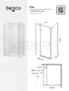 BESCO Kabina prysznicowa Pixa Gun Metal 120x80x195 Lewa PPL128-195GR